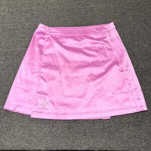 Adidas Wrap Skirt Womens Small Pink Luxe Satin Rhinestone Logo Athletic Wear